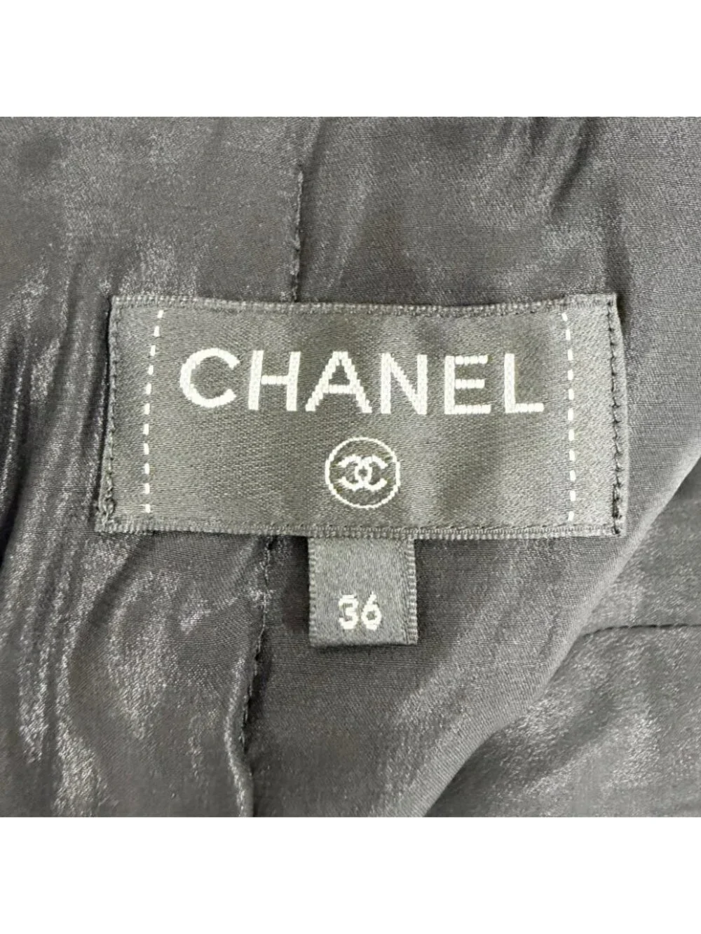 Chanel Silk Cashmere Blend CC Logo Lion Long Skirt Black 36